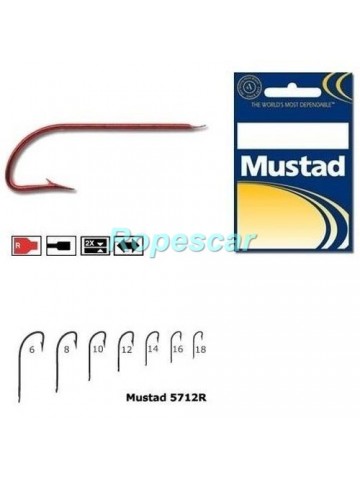 Carlige Mustad 5712-RD Bloodworm tija lunga/rosu